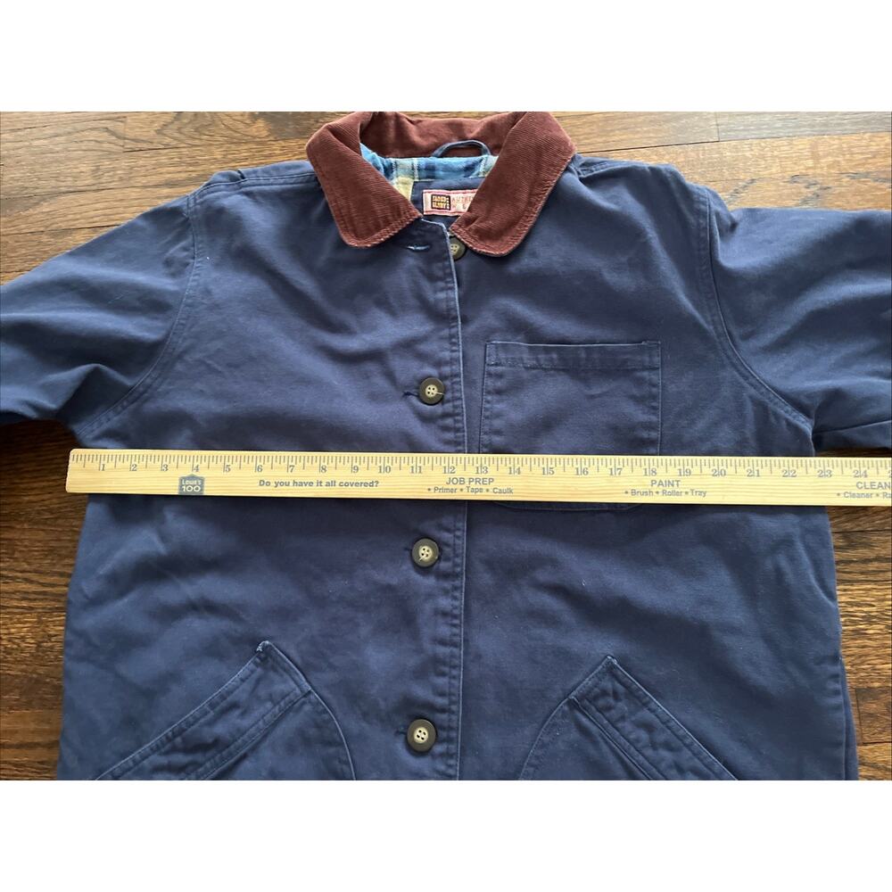 VTG Faded Glory Navy Corduroy Collar Plaid Lined Barn Jacket Women Medium - Picture 6 of 11